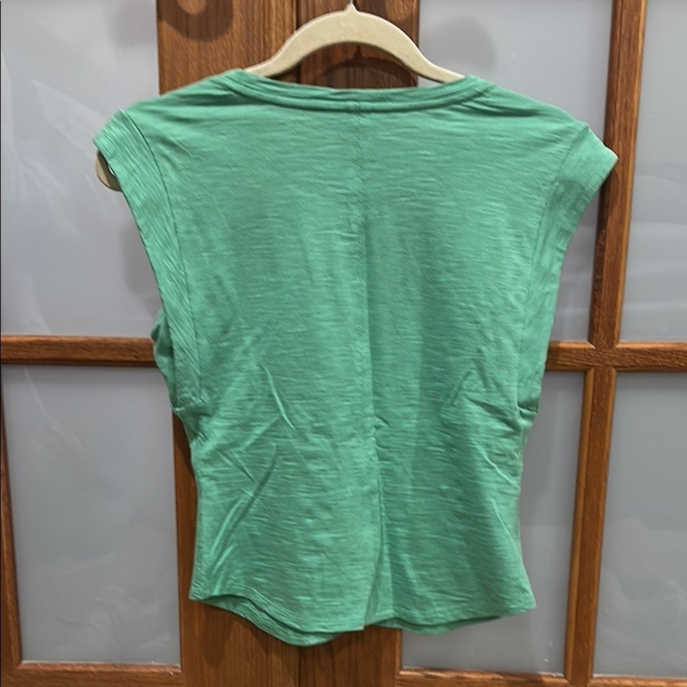 White House Black Market Green Fitted Ruched Muscle Tee​​​ - Picture 5 of 9